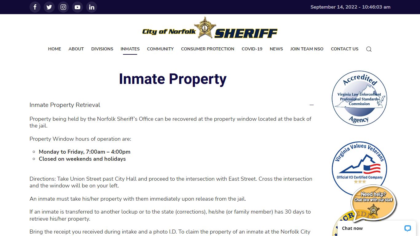 Inmate Property - norfolk-sheriff.com